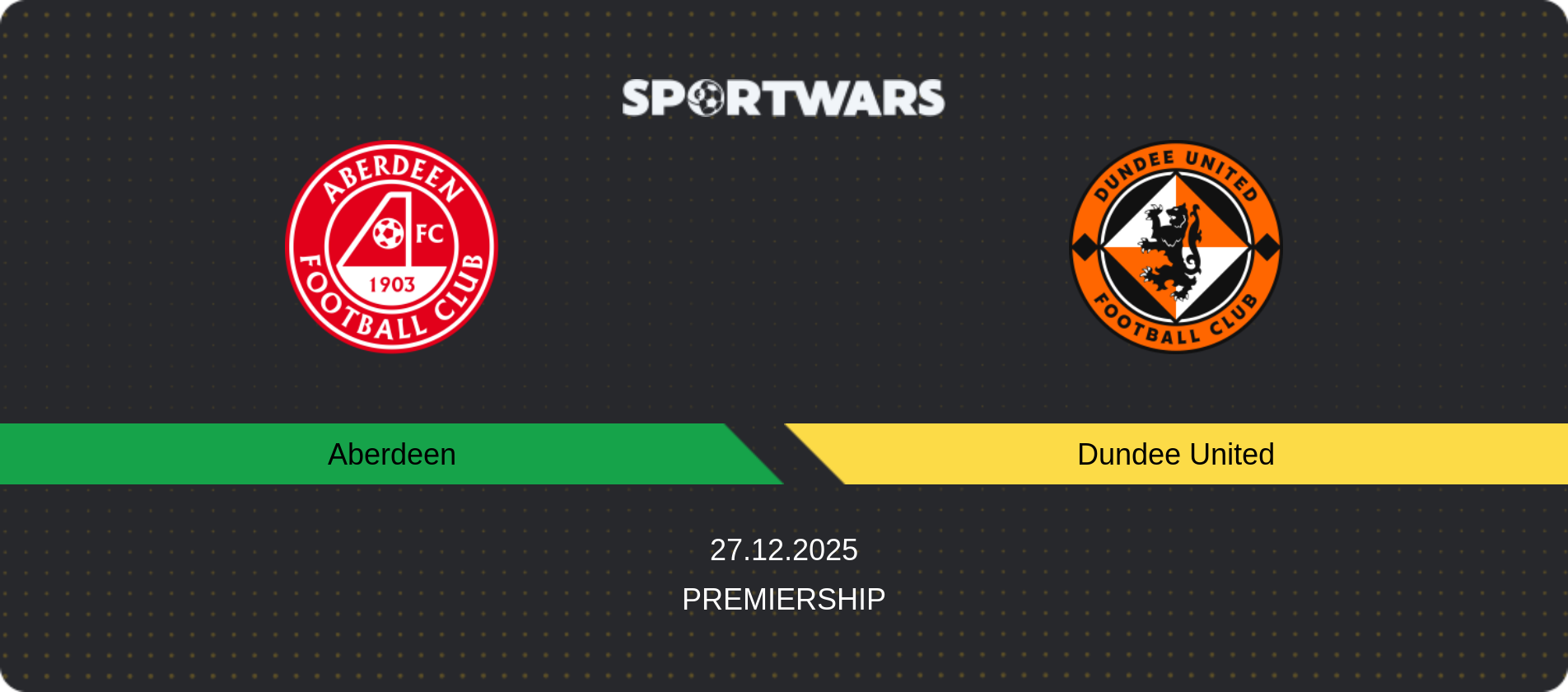 Match prediction Aberdeen — Dundee United, Premiership, 27.12.2025