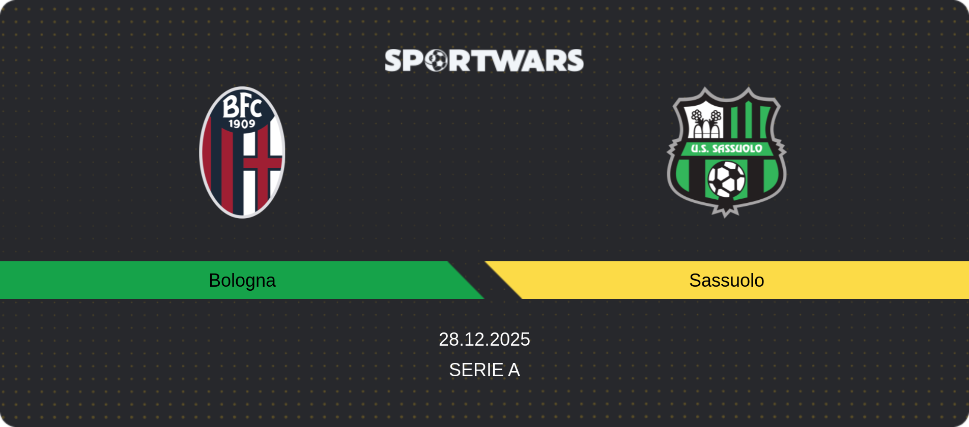 Match prediction Bologna — Sassuolo, Serie A, 28.12.2025