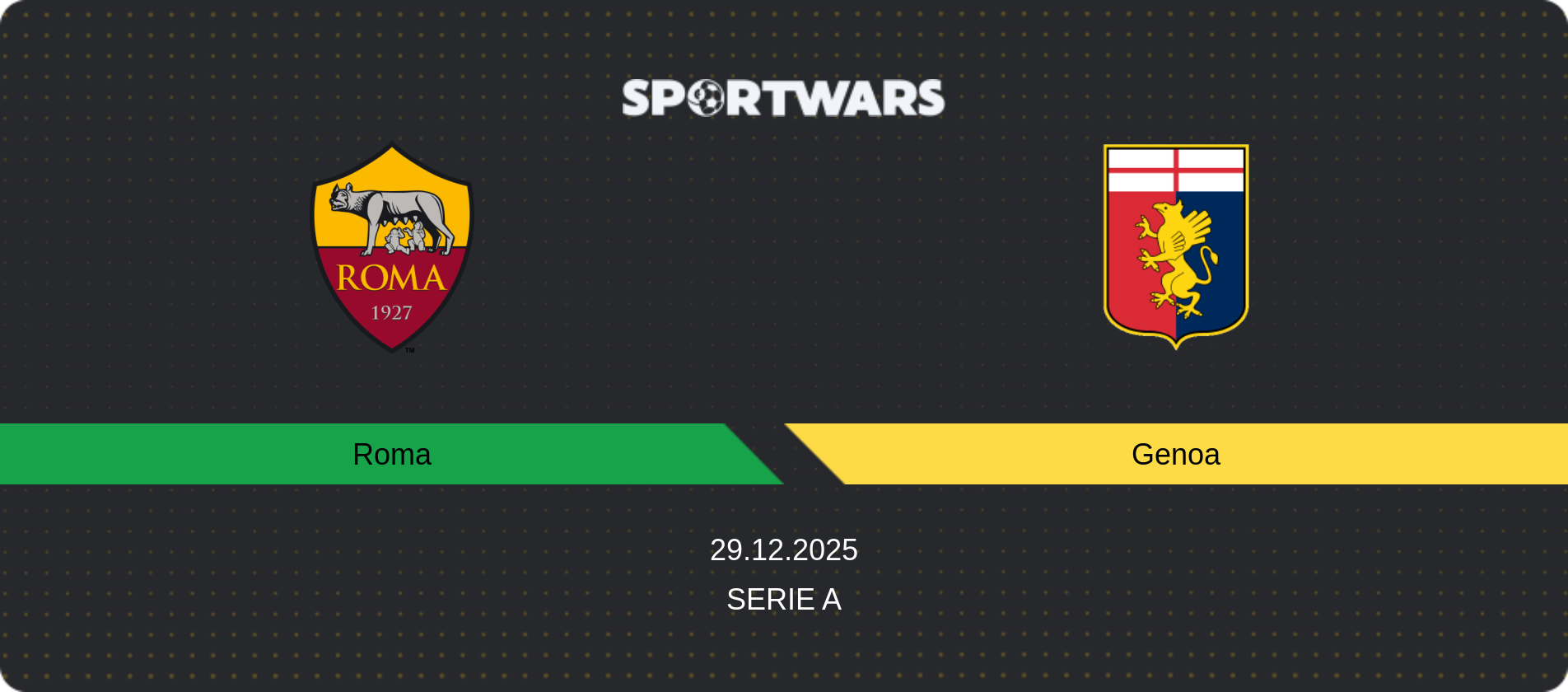 Match prediction Roma — Genoa, Serie A, 29.12.2025