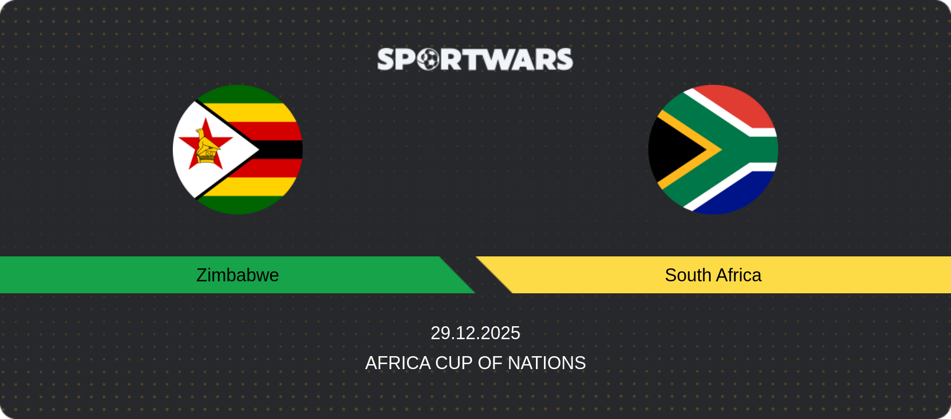 Match prediction Zimbabwe — South Africa, Africa Cup of Nations, 29.12.2025