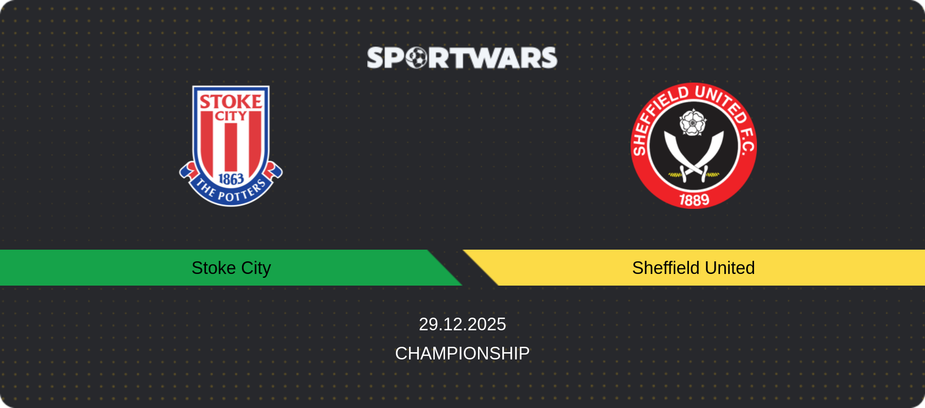 Match prediction Stoke City — Sheffield United, Championship, 29.12.2025