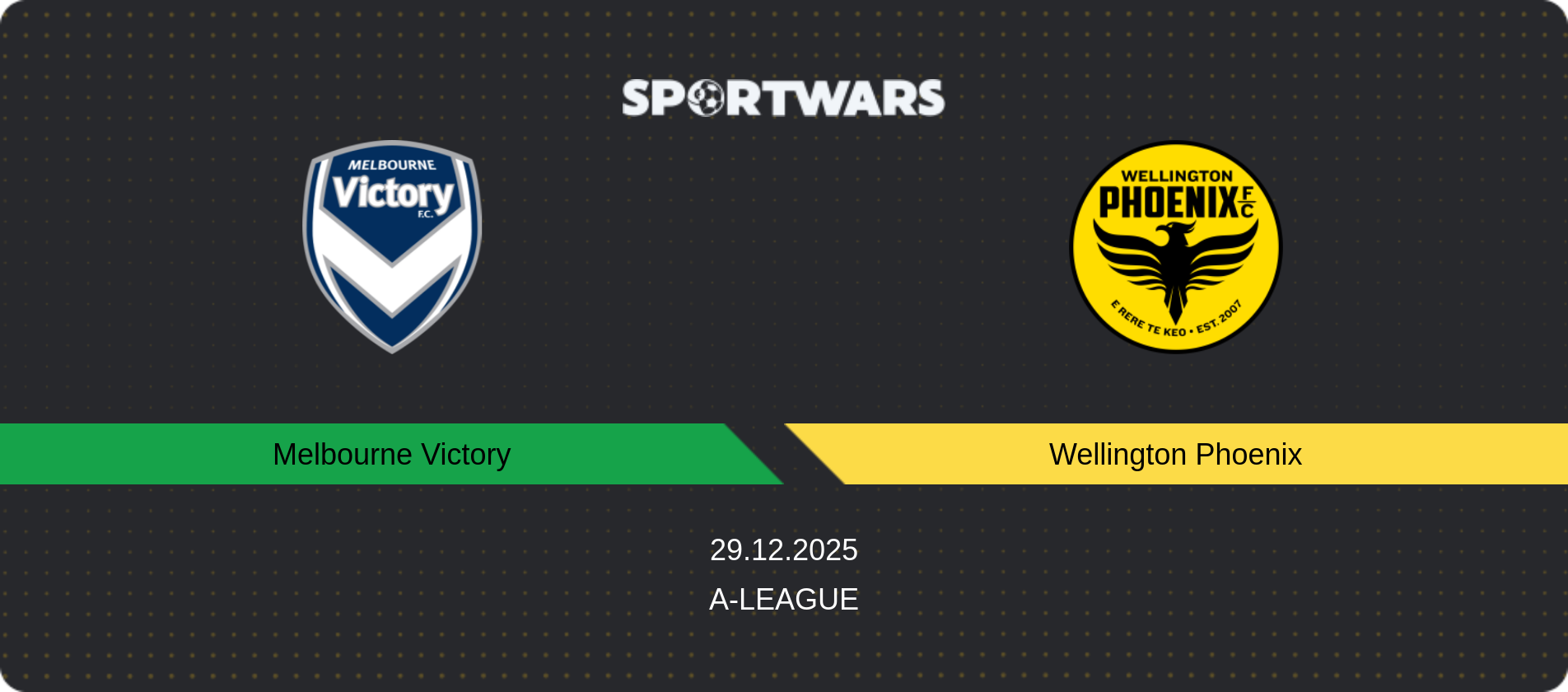 Match prediction Melbourne Victory — Wellington Phoenix, A-League, 29.12.2025