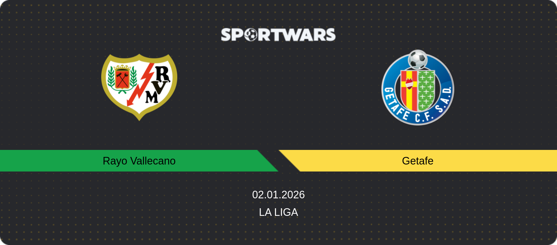 Match prediction Rayo Vallecano — Getafe, La Liga, 02.01.2026