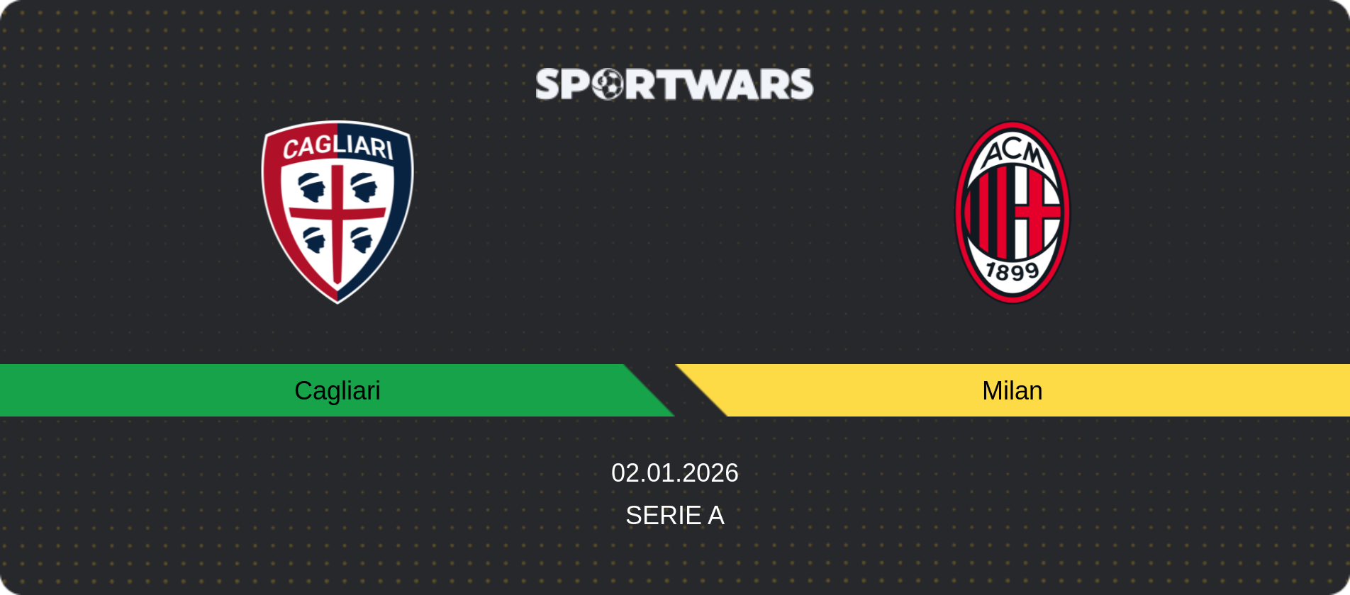 Match prediction Cagliari — Milan, Serie A, 02.01.2026