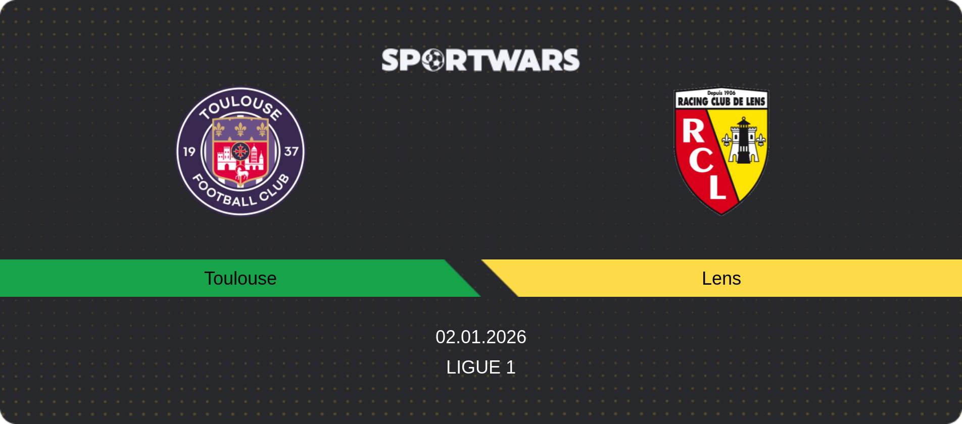 Match prediction Toulouse — Lens, Ligue 1, 02.01.2026