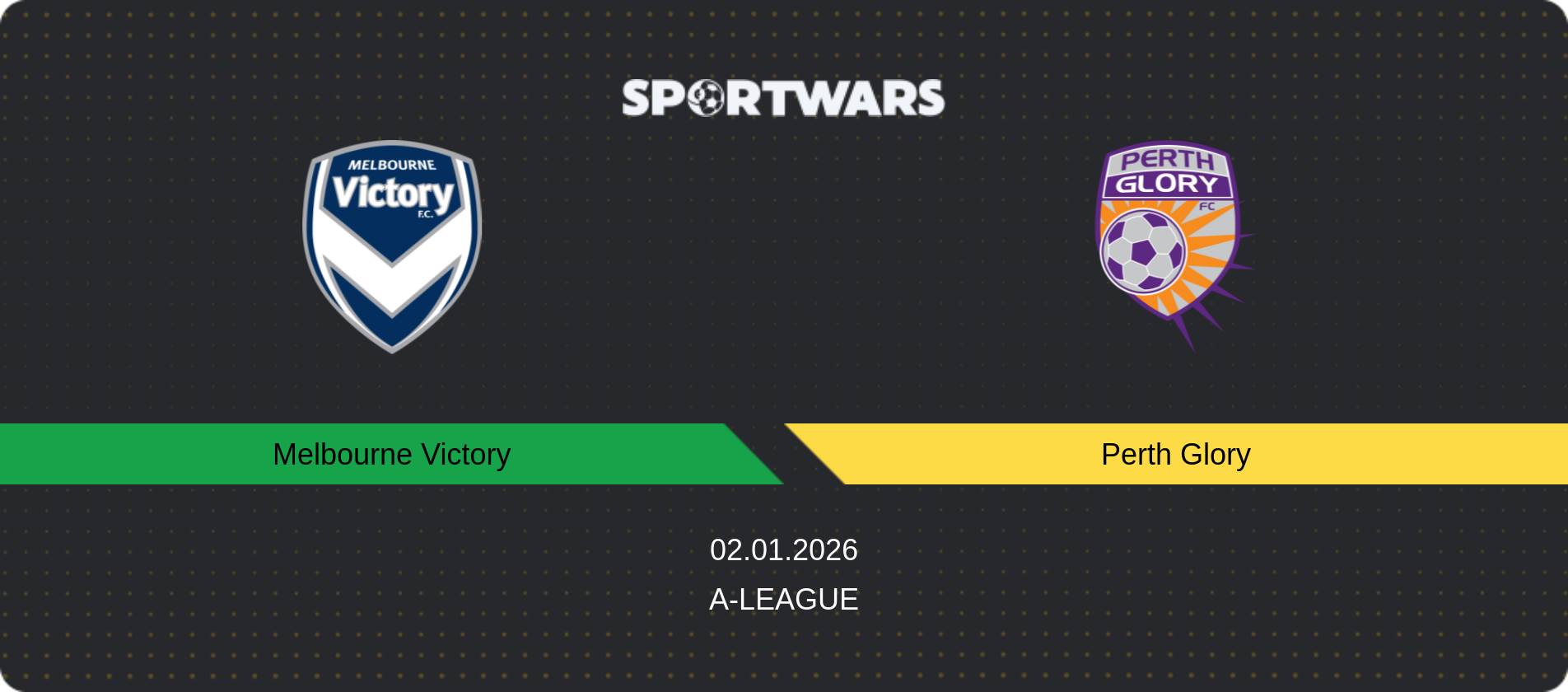 Match prediction Melbourne Victory — Perth Glory, A-League, 02.01.2026