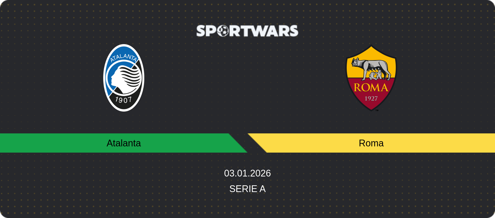 Match prediction Atalanta — Roma, Serie A, 03.01.2026