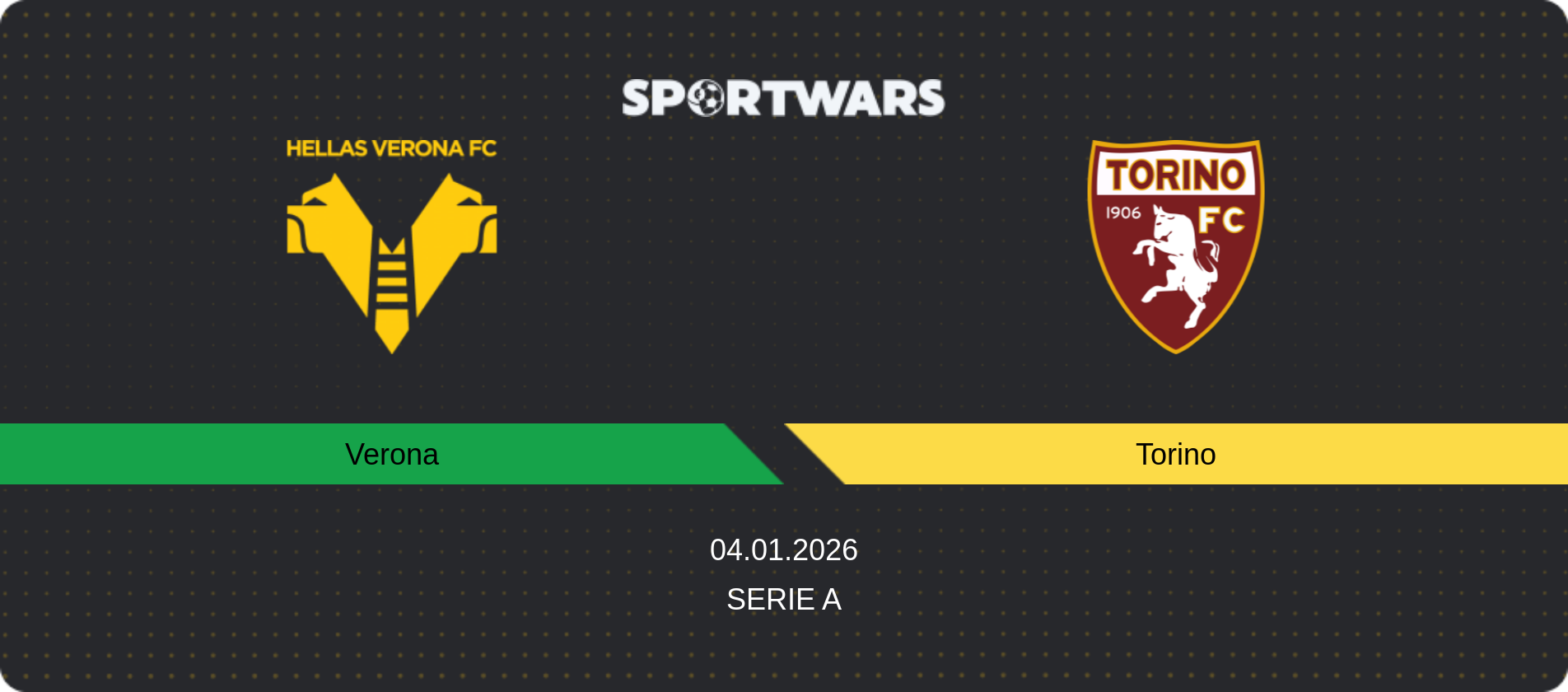 Match prediction Verona — Torino, Serie A, 04.01.2026