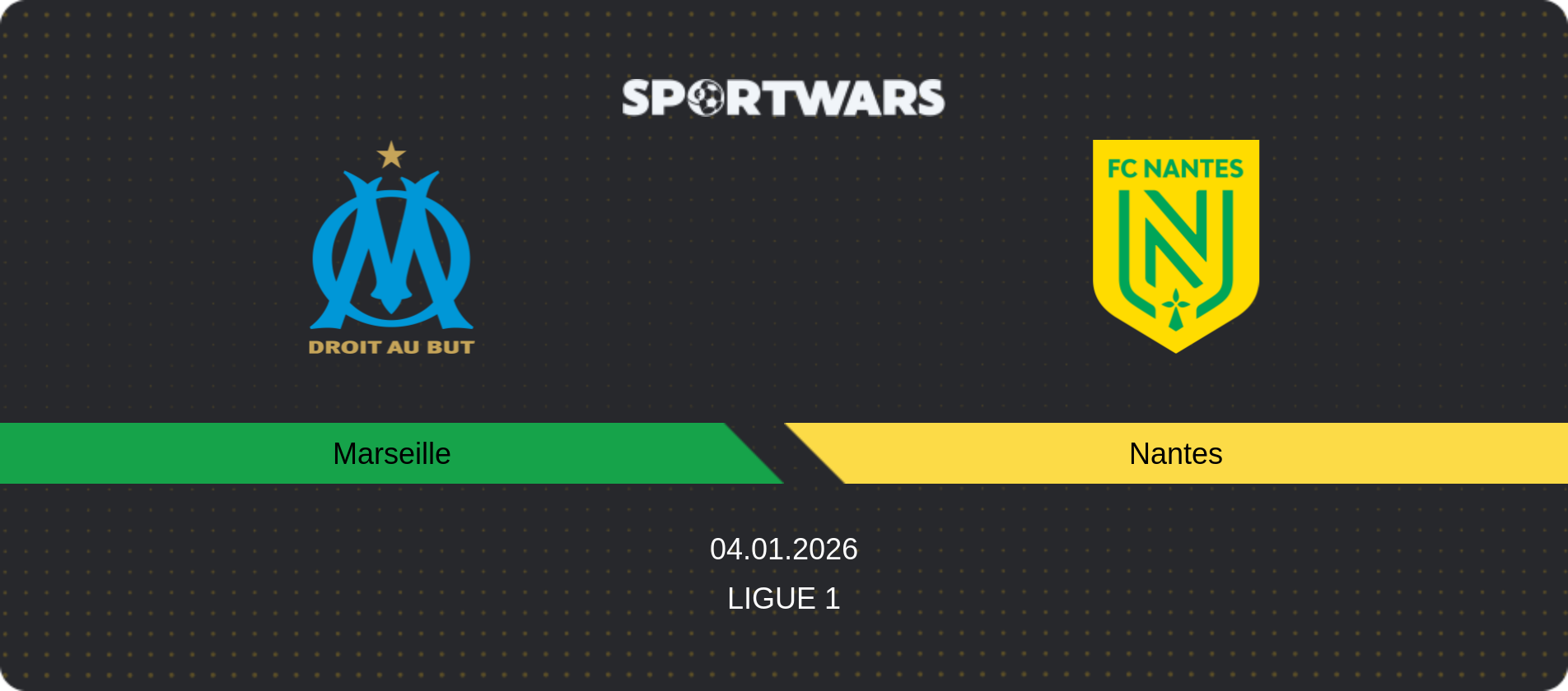 Match prediction Marseille — Nantes, Ligue 1, 04.01.2026