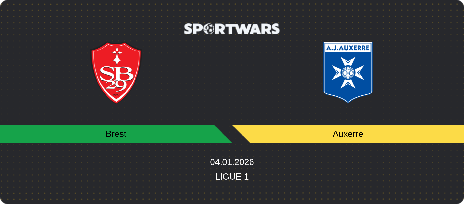 Match prediction Brest — Auxerre, Ligue 1, 04.01.2026