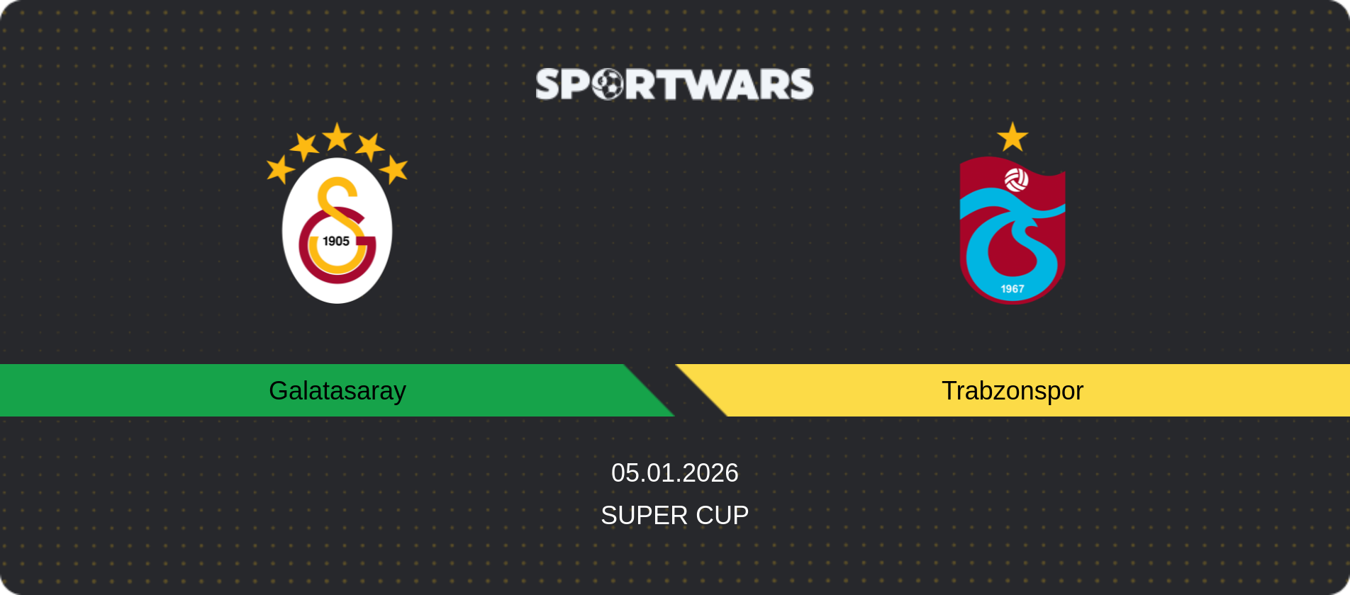 Match prediction Galatasaray — Trabzonspor, Super Cup, 05.01.2026