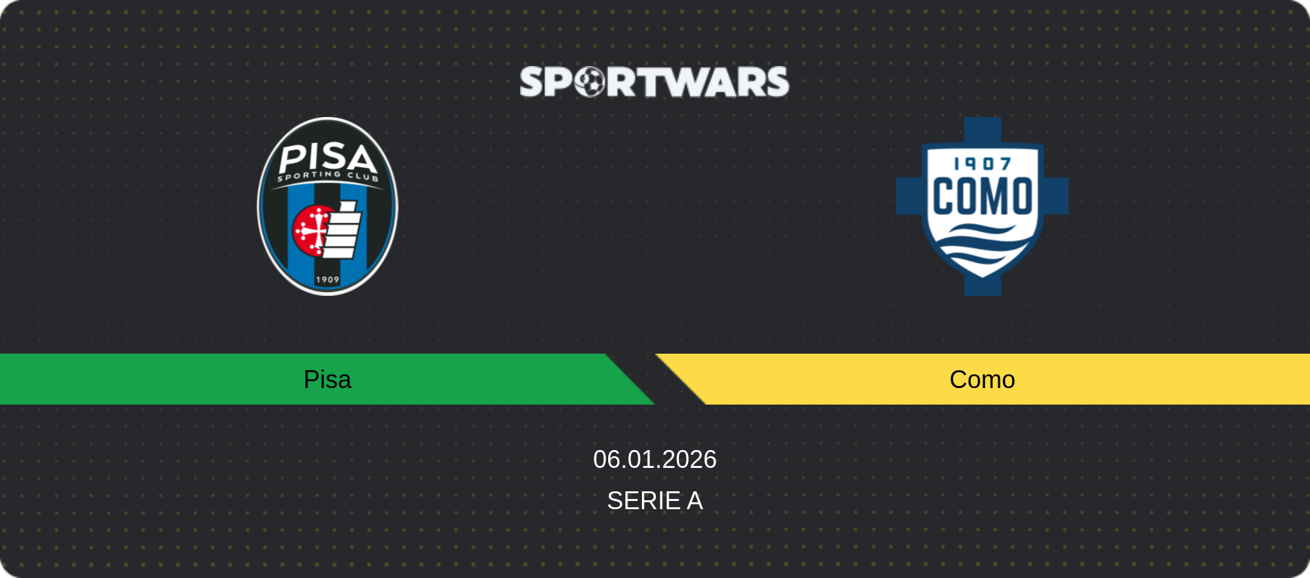 Match prediction Pisa — Como, Serie A, 06.01.2026