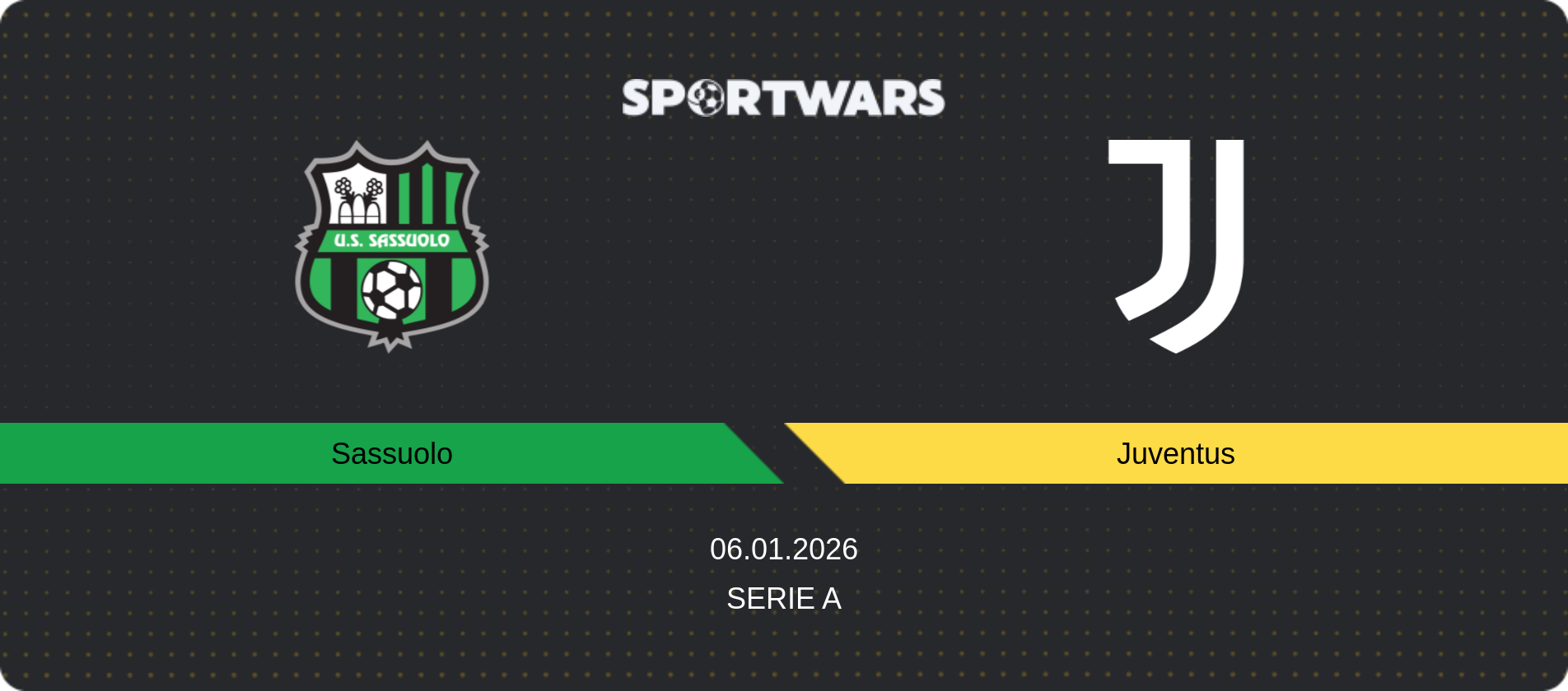 Match prediction Sassuolo — Juventus, Serie A, 06.01.2026