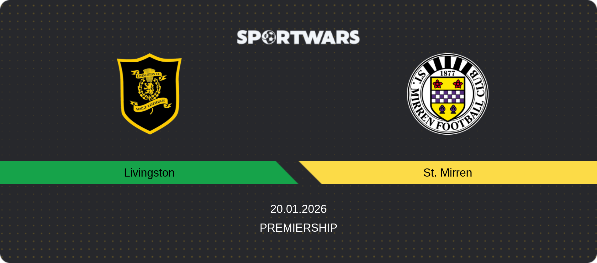 Match prediction Livingston — St. Mirren, Premiership, 20.01.2026