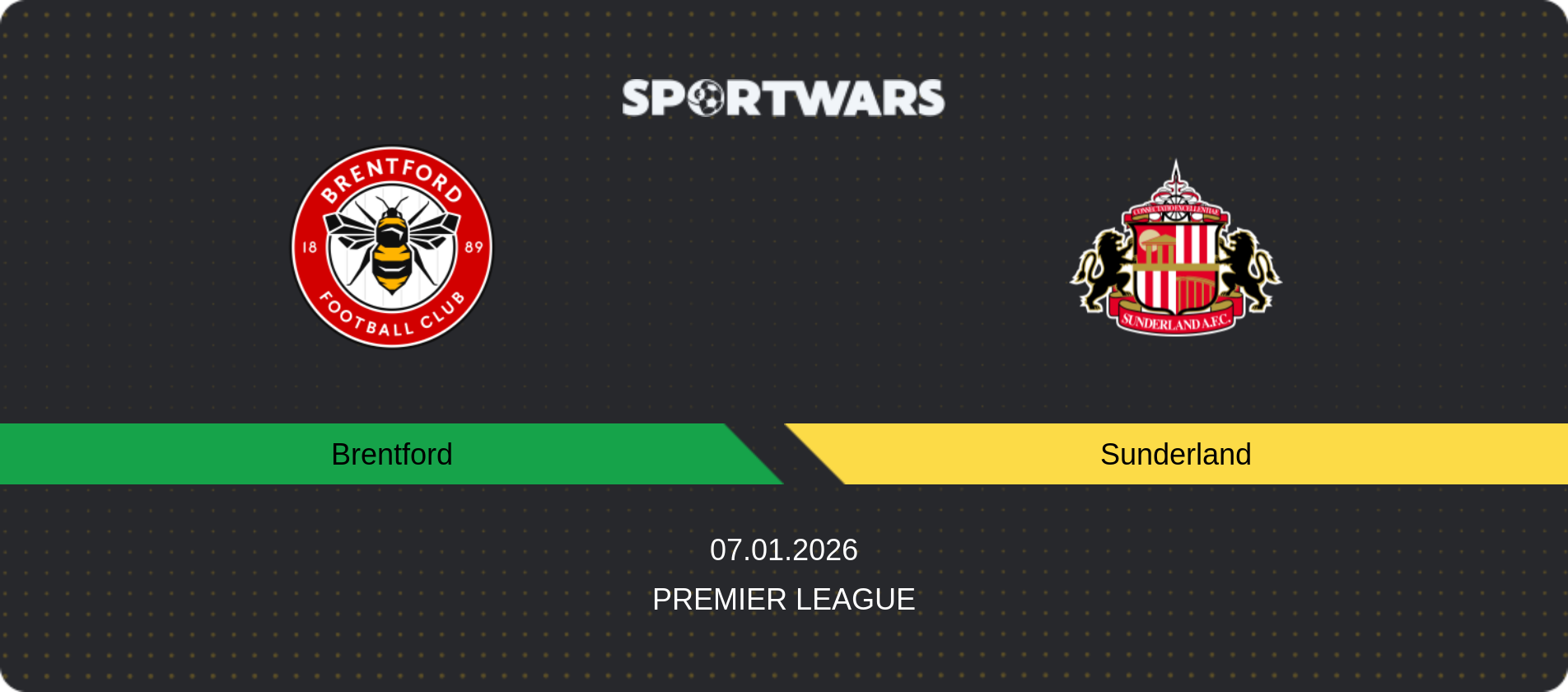 Match prediction Brentford — Sunderland, Premier League, 07.01.2026