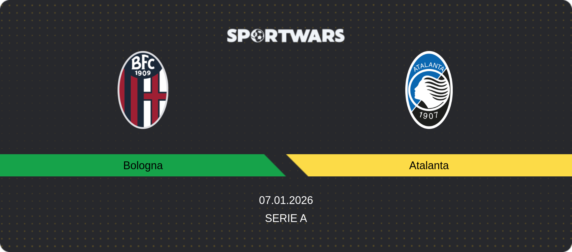 Match prediction Bologna — Atalanta, Serie A, 07.01.2026
