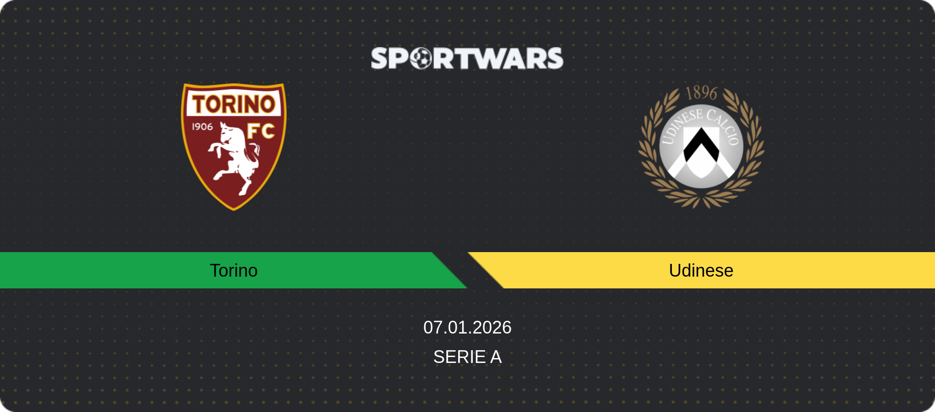 Match prediction Torino — Udinese, Serie A, 07.01.2026