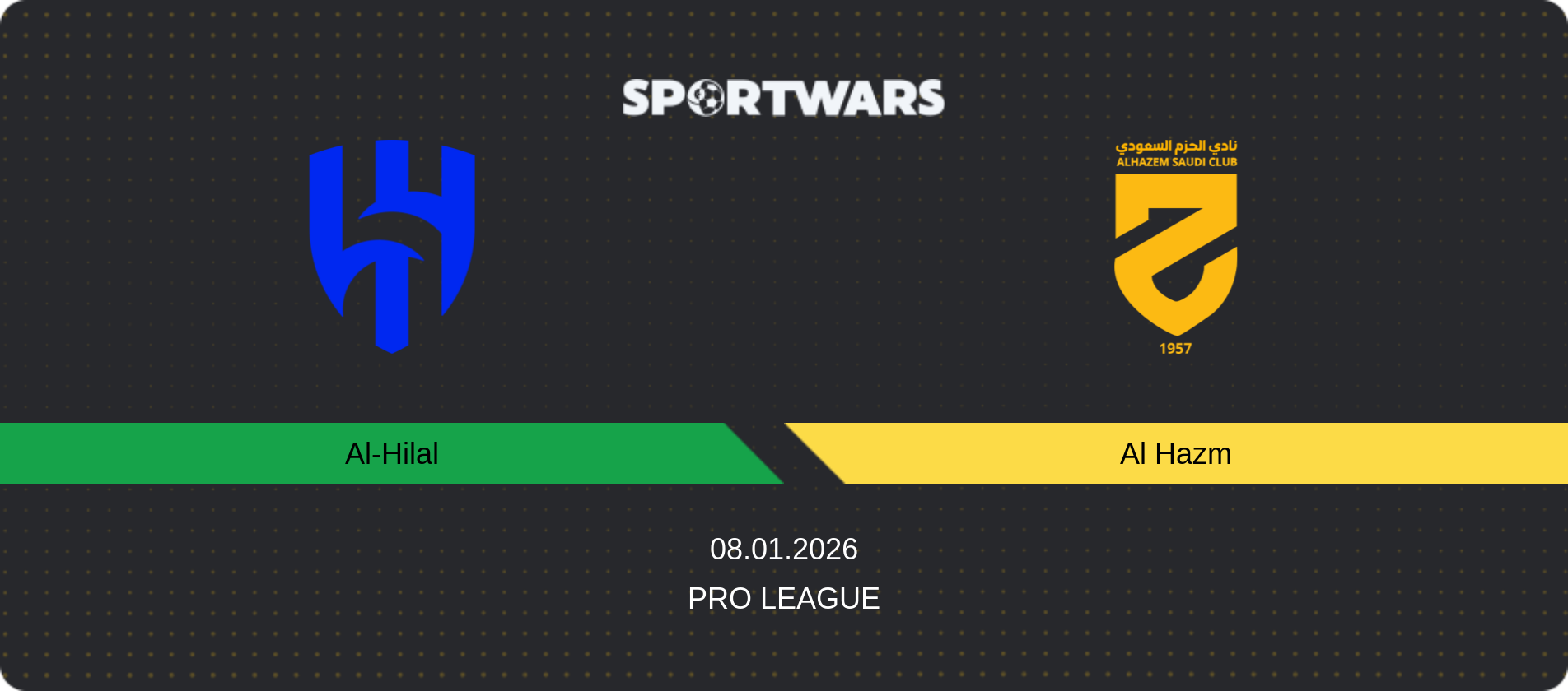 Match prediction Al-Hilal — Al Hazm, Pro League, 08.01.2026