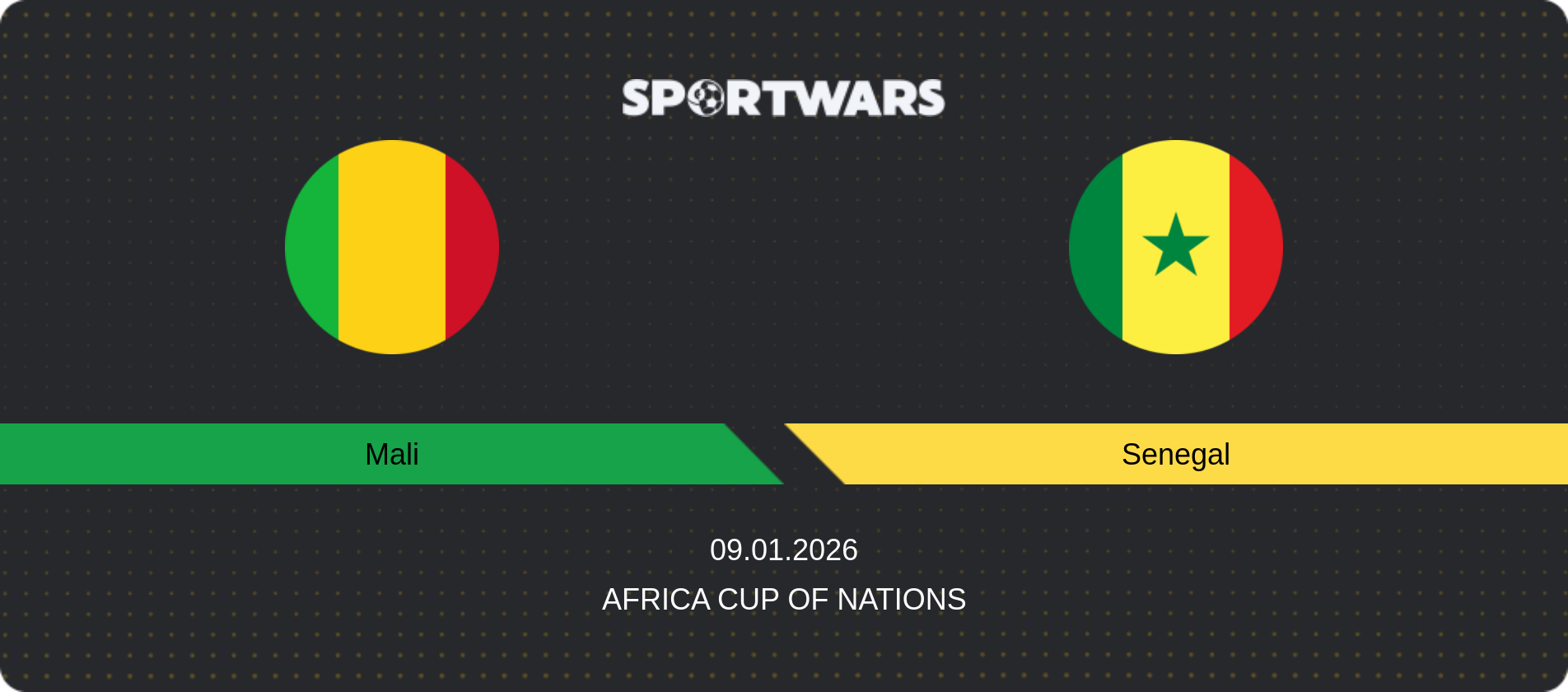 Match prediction Mali — Senegal, Africa Cup of Nations, 09.01.2026