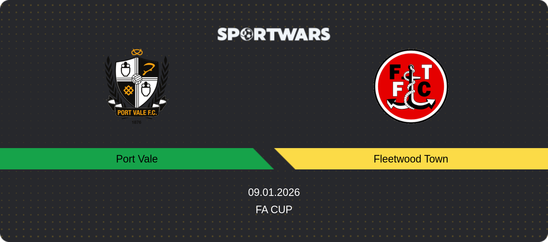 Match prediction Port Vale — Fleetwood Town, FA Cup, 09.01.2026