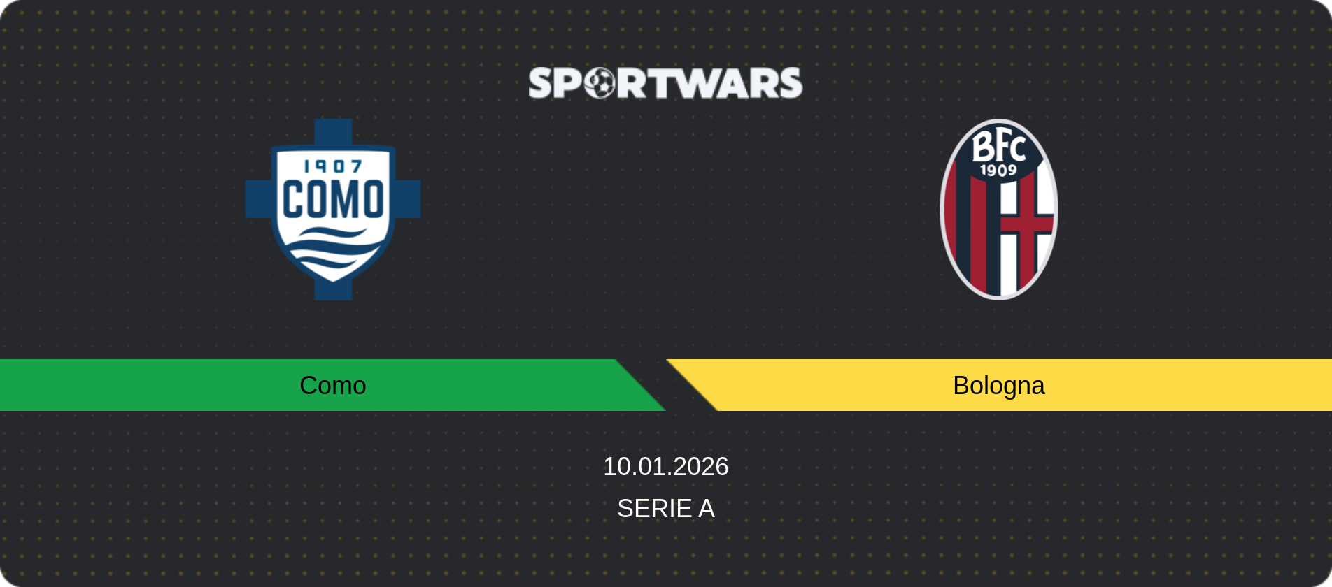 Match prediction Como — Bologna, Serie A, 10.01.2026