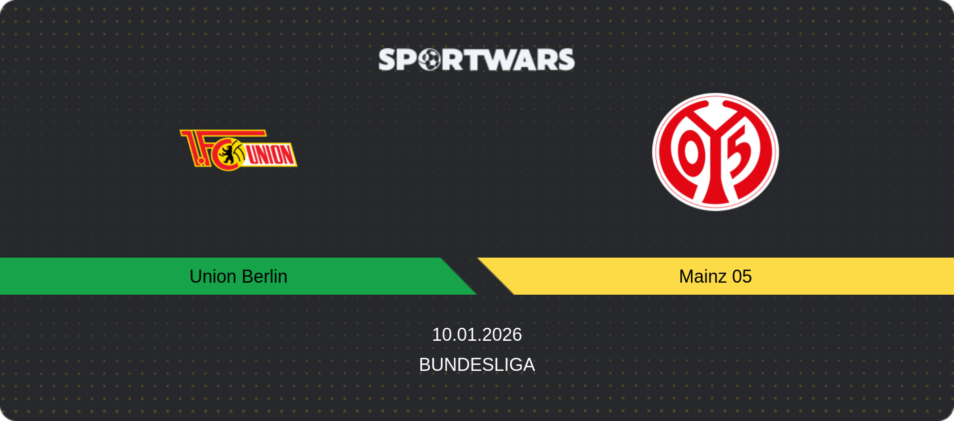 Match prediction Union Berlin — Mainz 05, Bundesliga, 10.01.2026