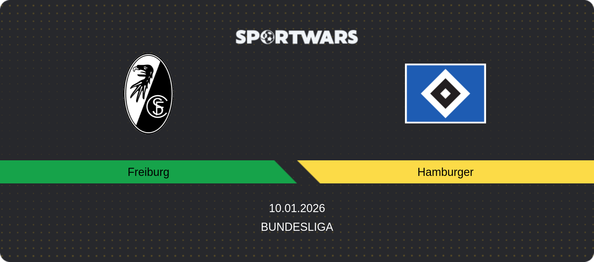 Match prediction Freiburg — Hamburger, Bundesliga, 10.01.2026