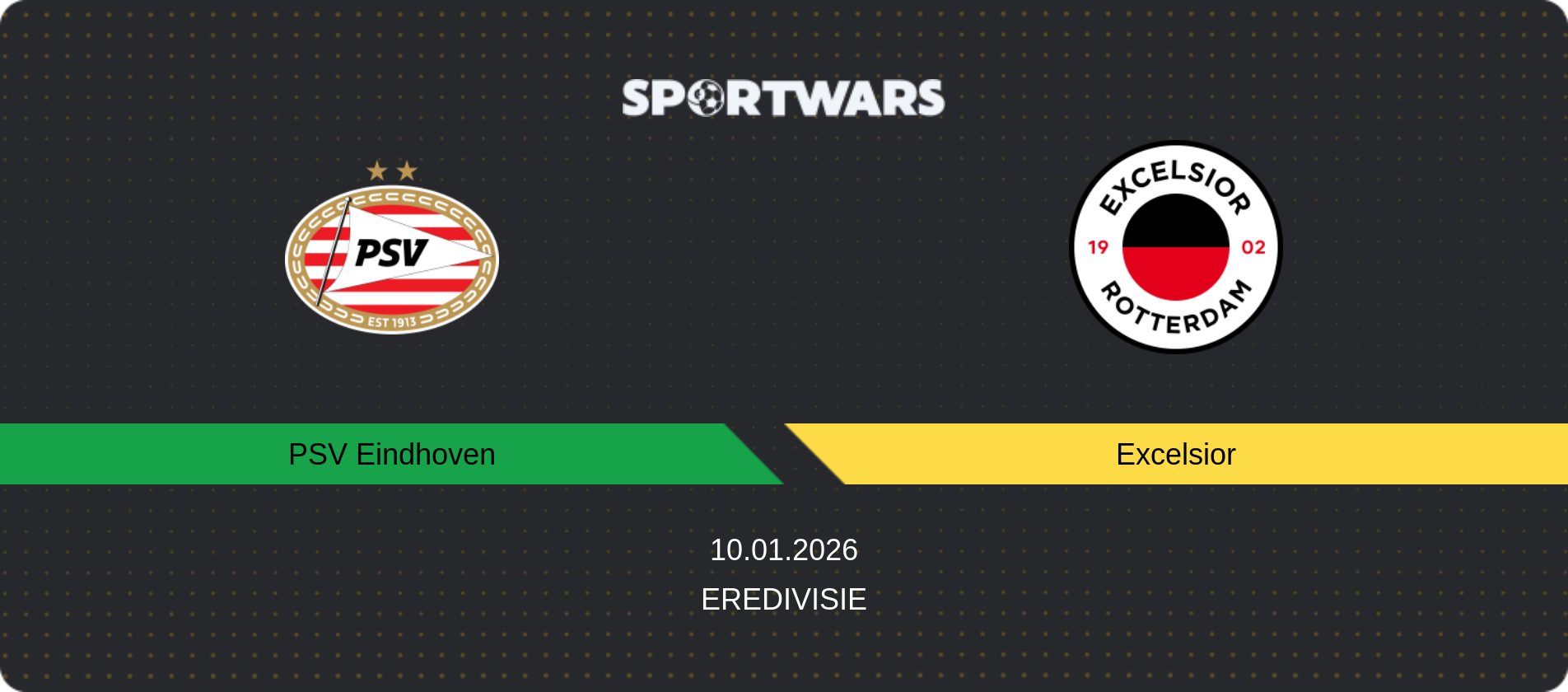Match prediction PSV Eindhoven — Excelsior, Eredivisie, 10.01.2026