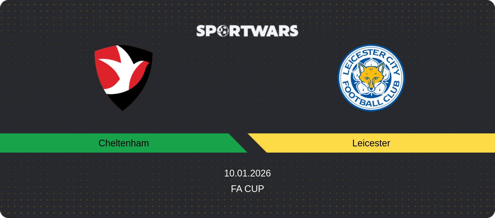 Match prediction Cheltenham — Leicester, FA Cup, 10.01.2026