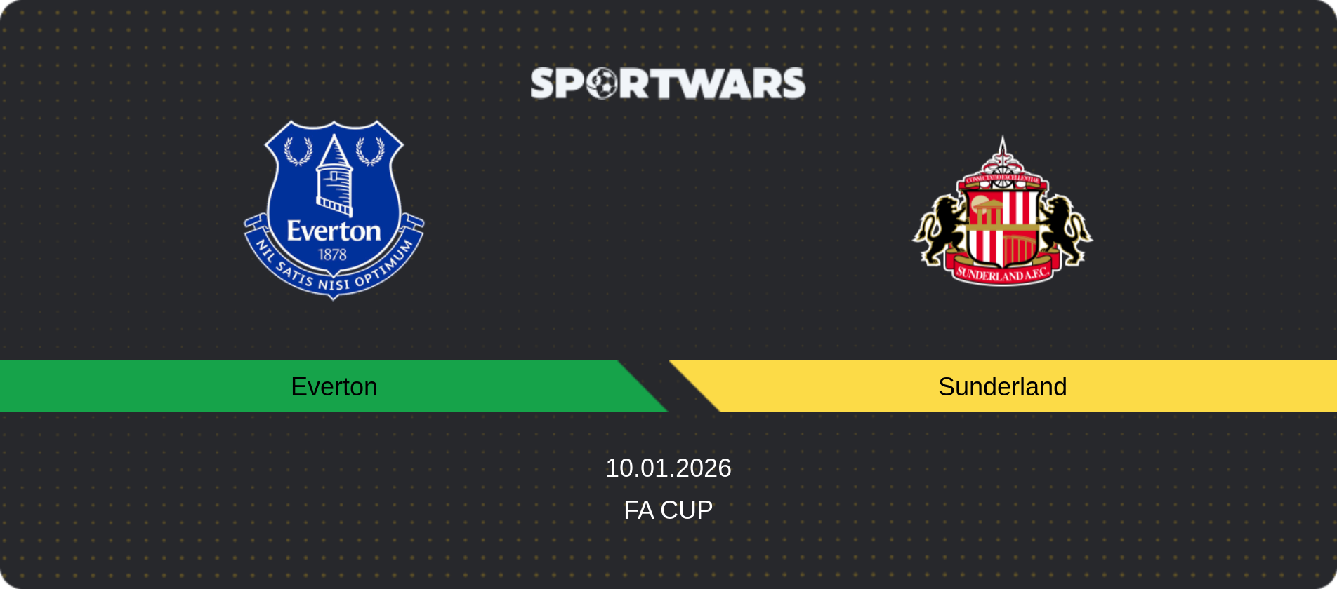 Match prediction Everton — Sunderland, FA Cup, 10.01.2026