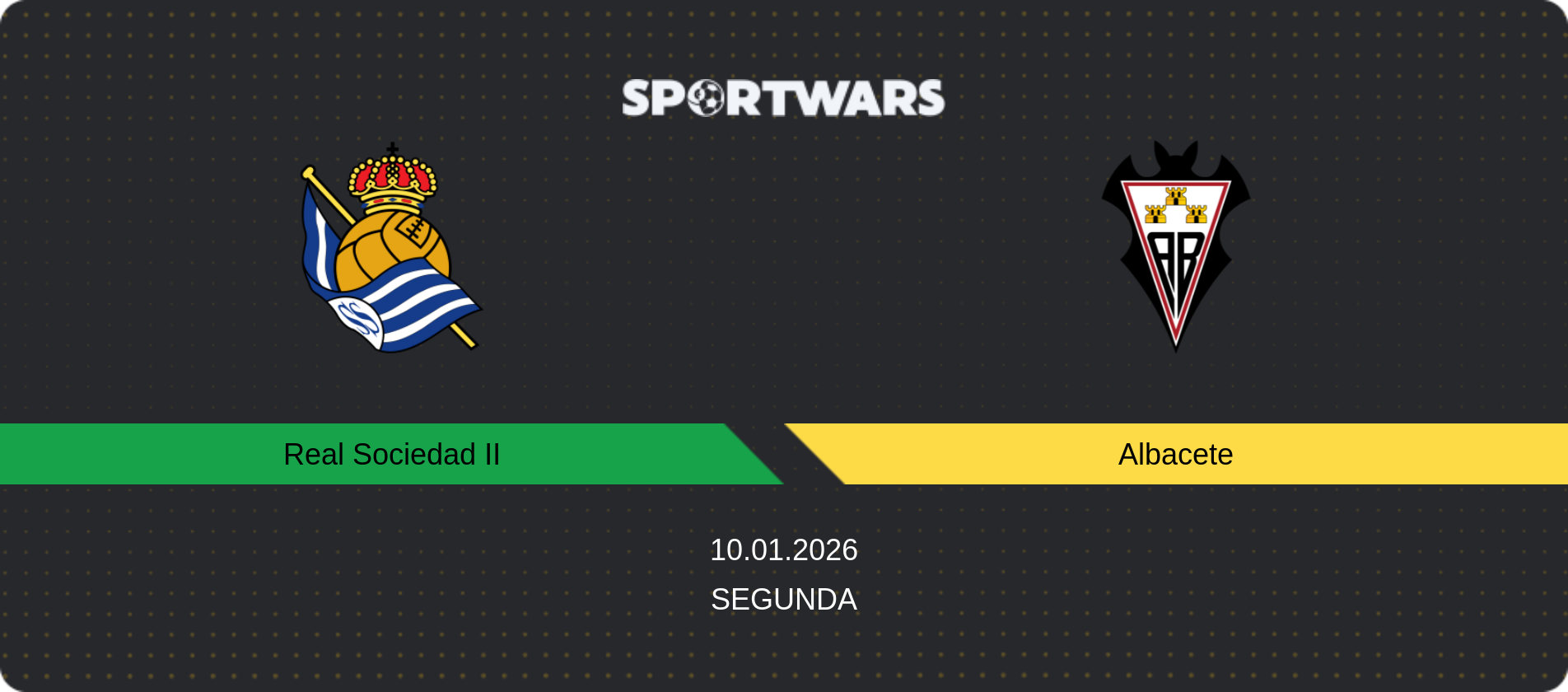 Match prediction Real Sociedad II — Albacete, Segunda, 10.01.2026