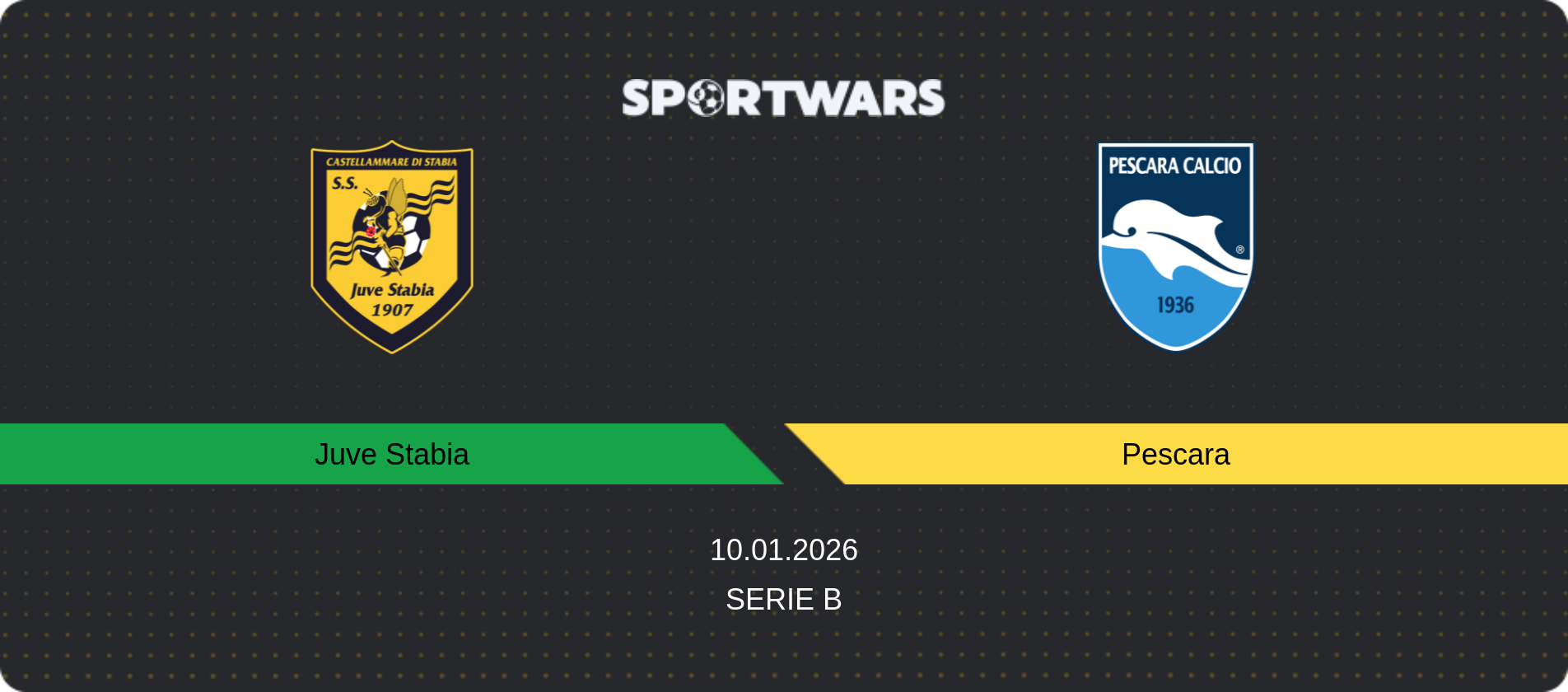 Match prediction Juve Stabia — Pescara, Serie B, 10.01.2026