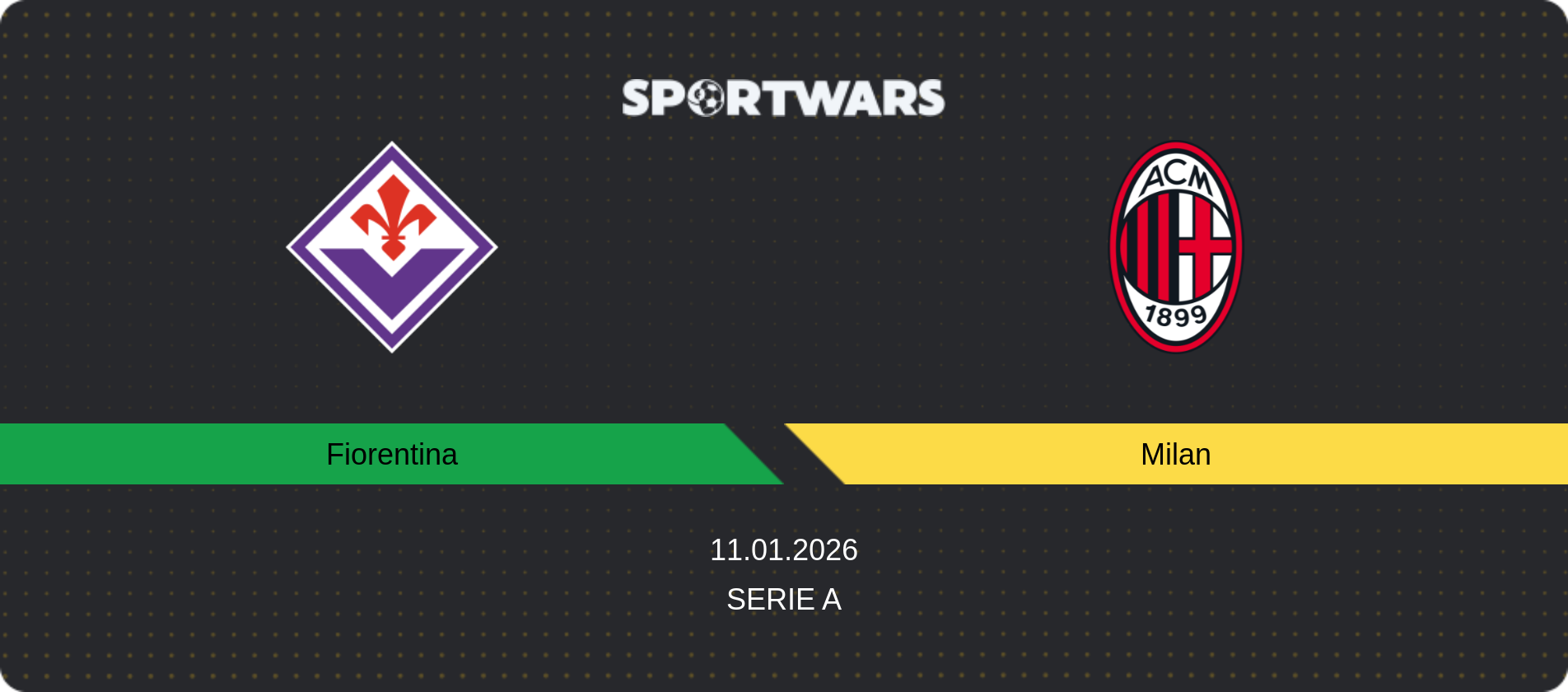 Match prediction Fiorentina — Milan, Serie A, 11.01.2026