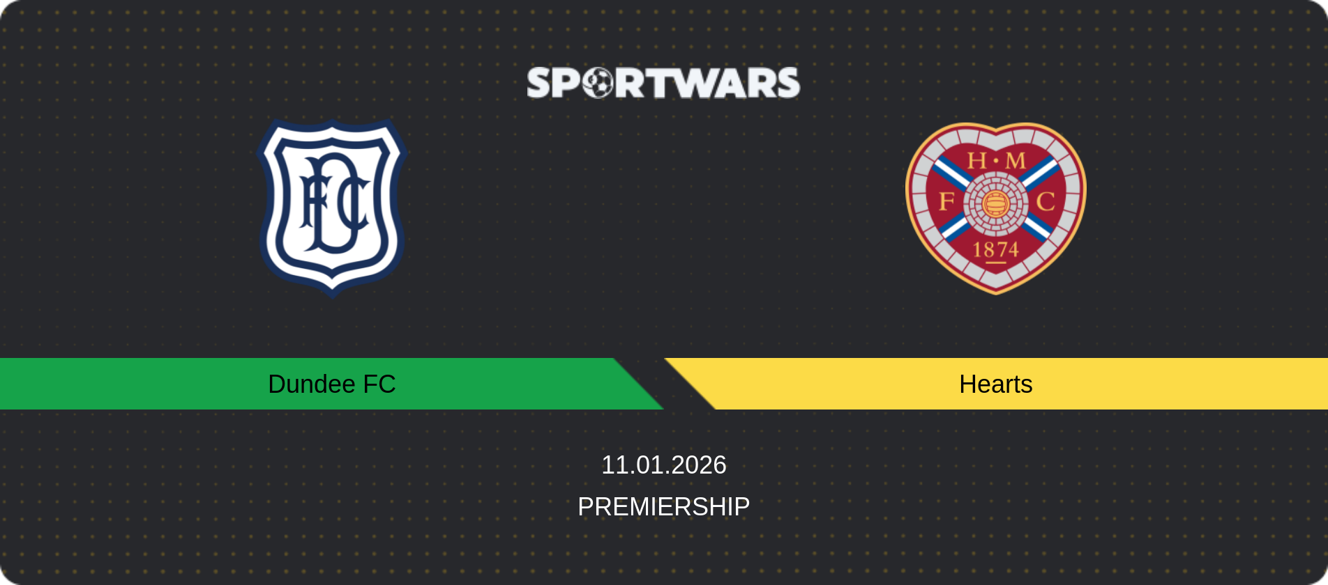 Match prediction Dundee FC — Hearts, Premiership, 11.01.2026