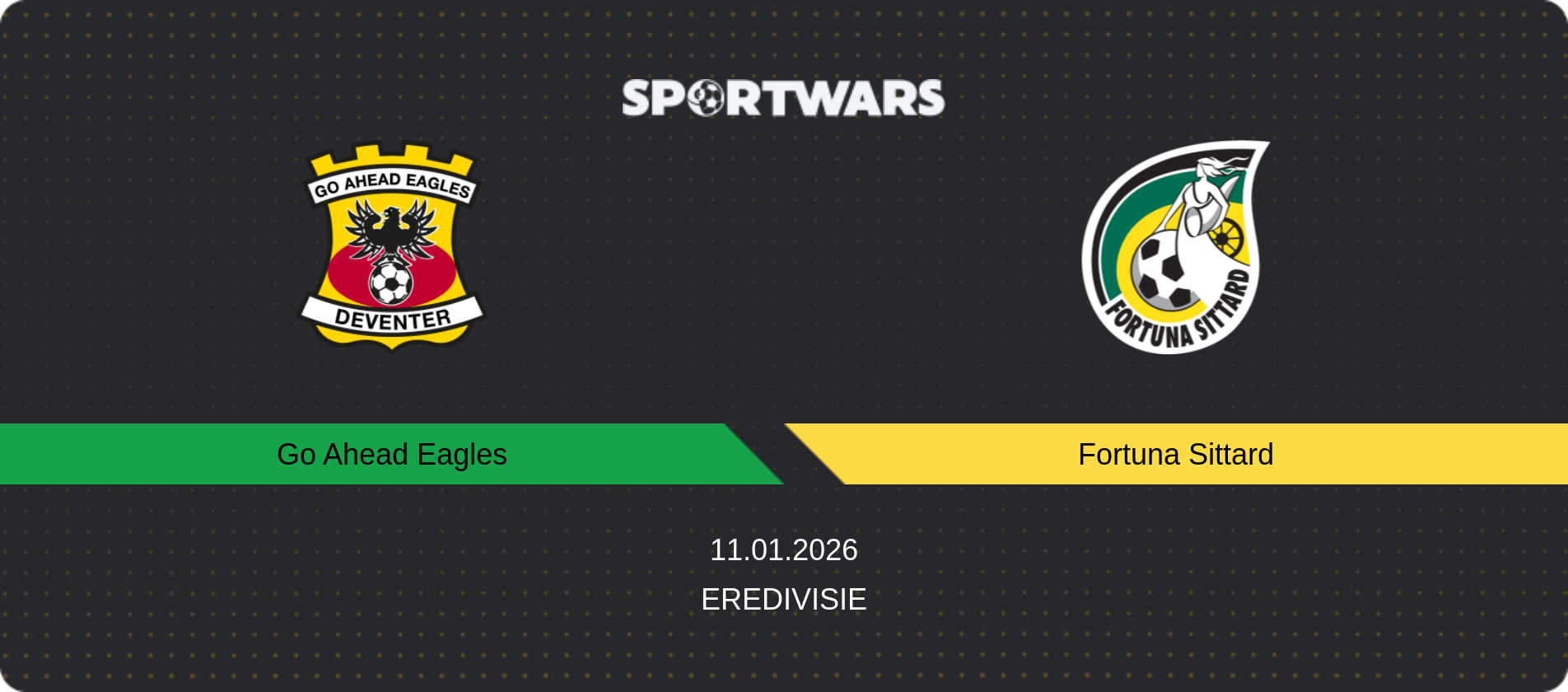 Match prediction Go Ahead Eagles — Fortuna Sittard, Eredivisie, 11.01.2026