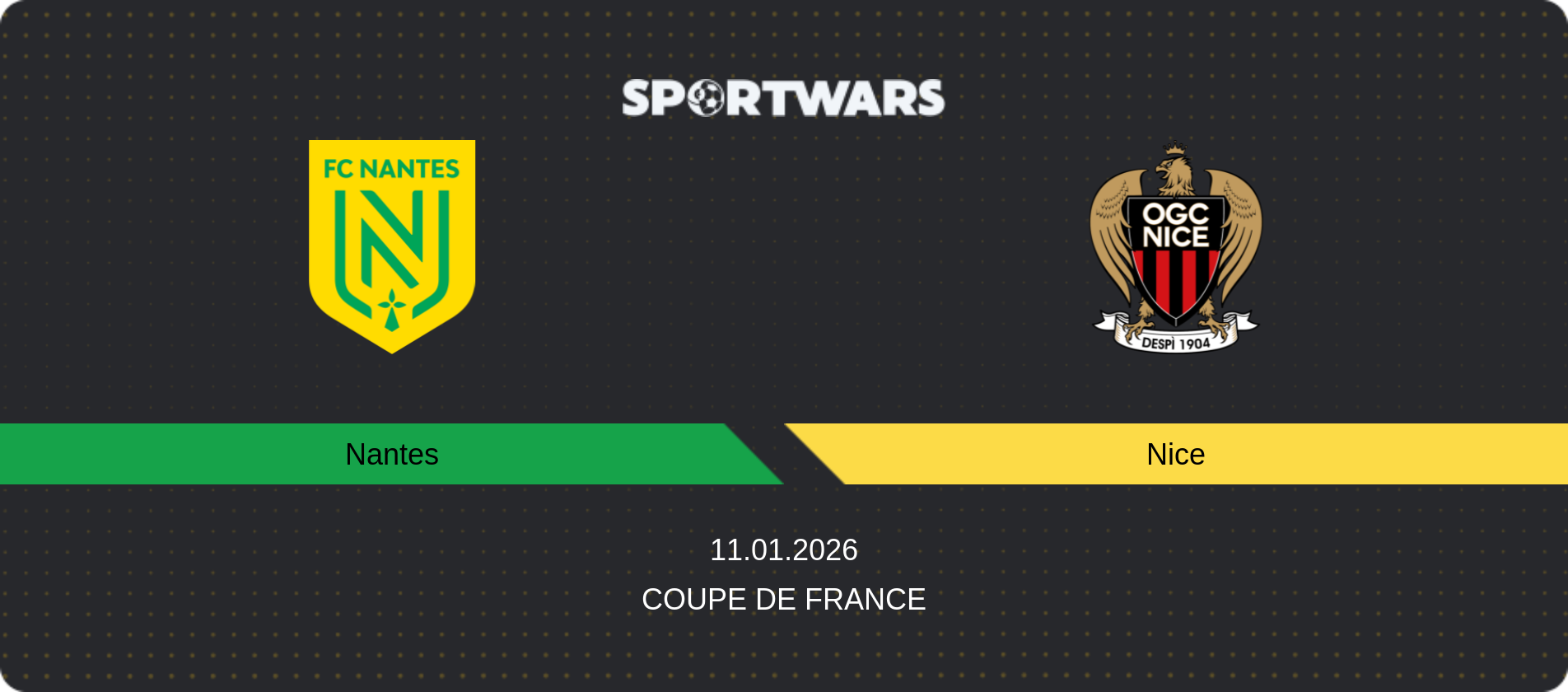 Match prediction Nantes — Nice, Coupe de France, 11.01.2026