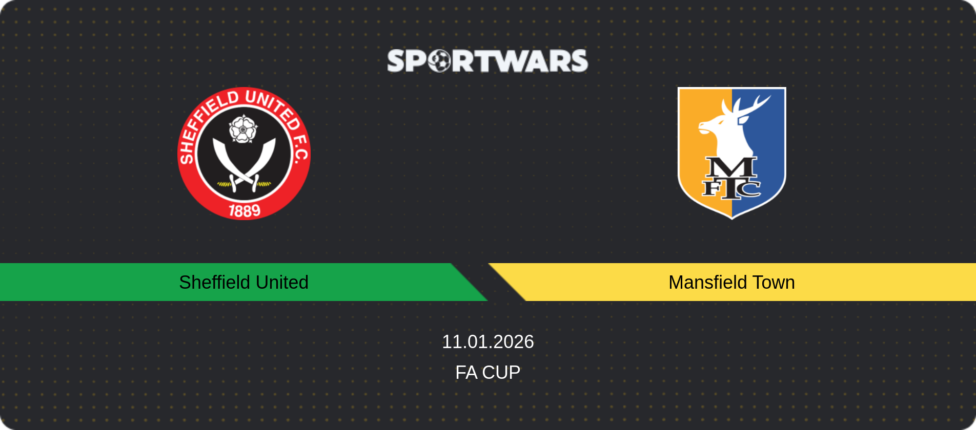 Match prediction Sheffield United — Mansfield Town, FA Cup, 11.01.2026