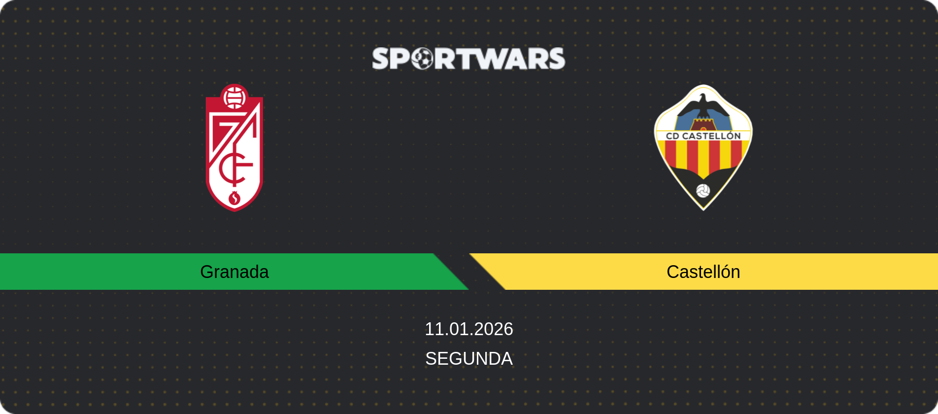Match prediction Granada — Castellón, Segunda, 11.01.2026