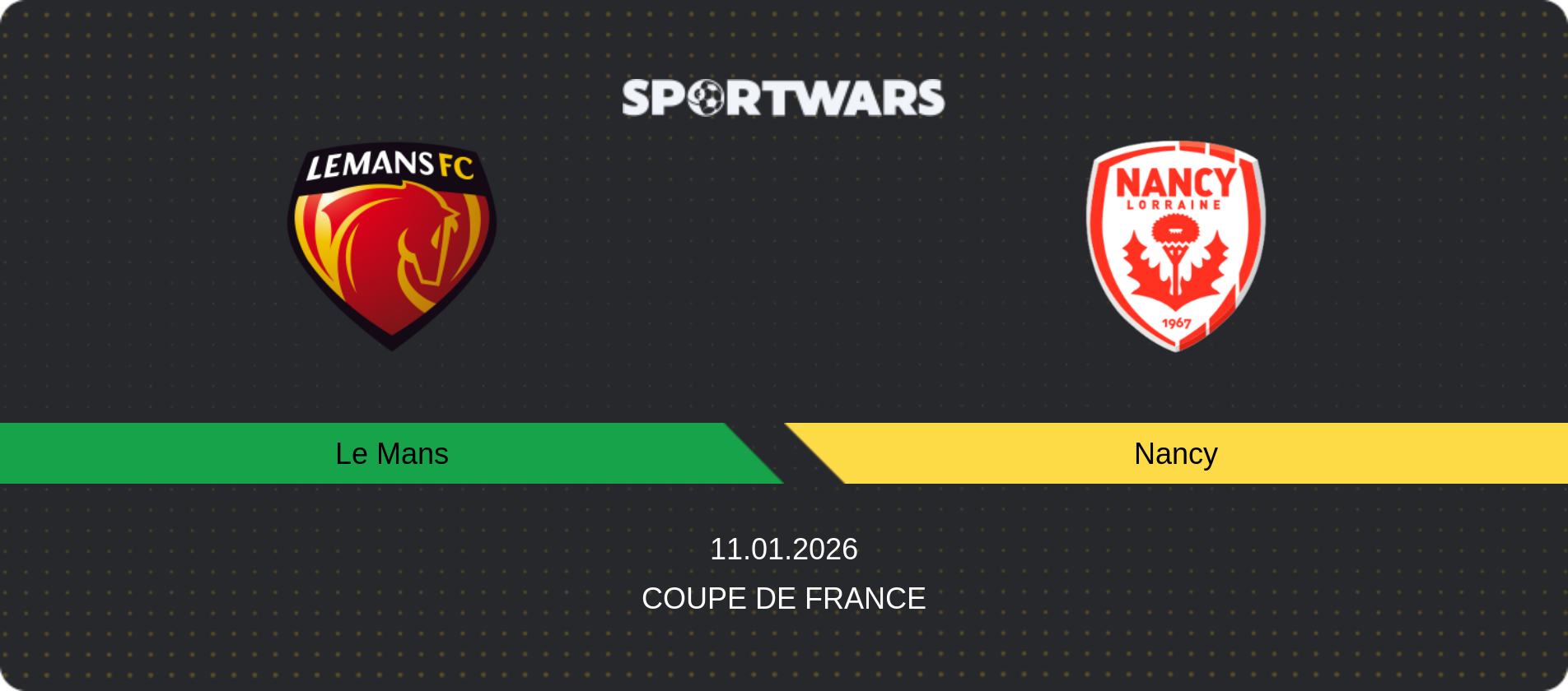 Match prediction Le Mans — Nancy, Coupe de France, 11.01.2026