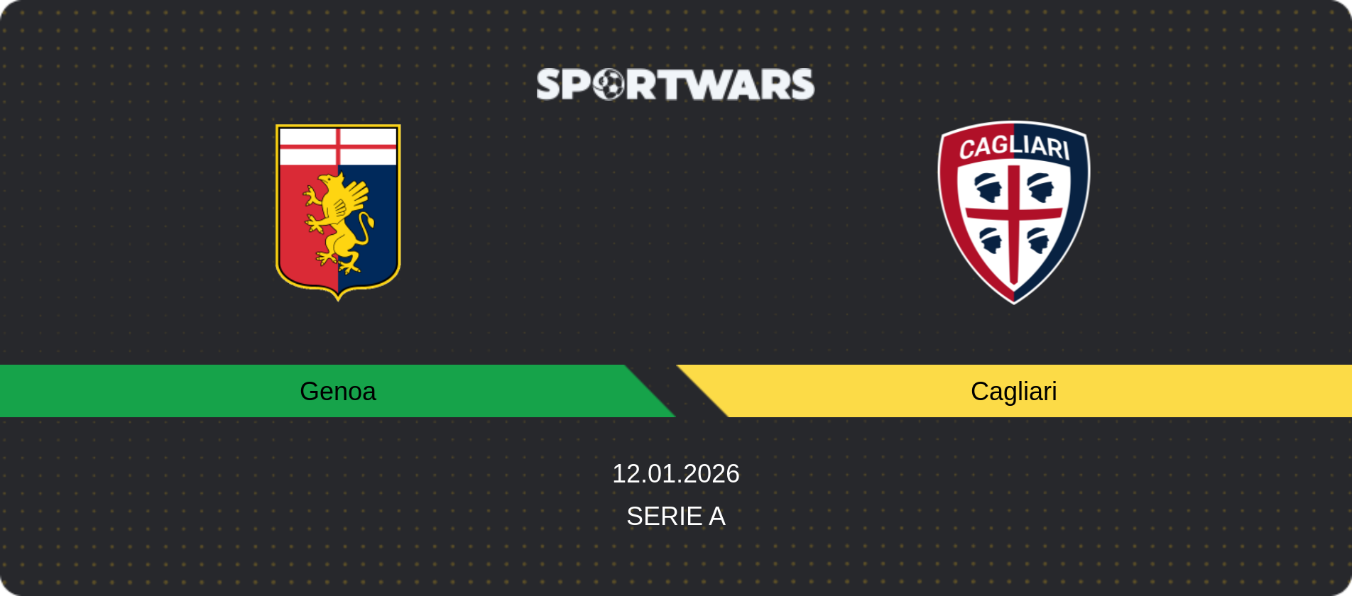 Match prediction Genoa — Cagliari, Serie A, 12.01.2026