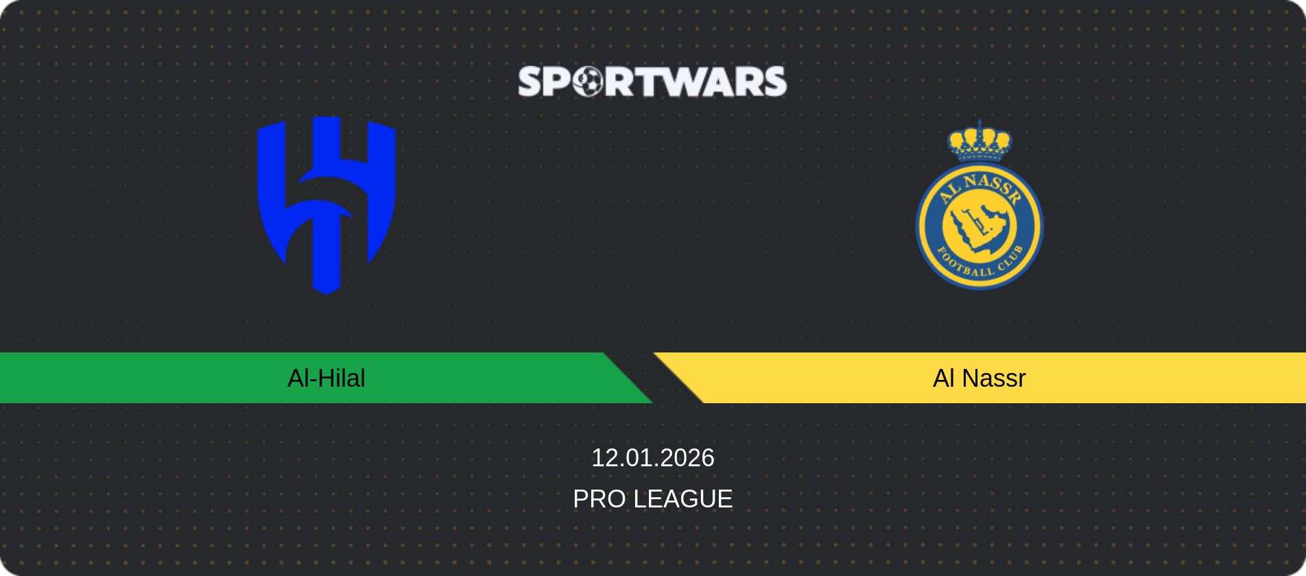 Match prediction Al-Hilal — Al Nassr, Pro League, 12.01.2026