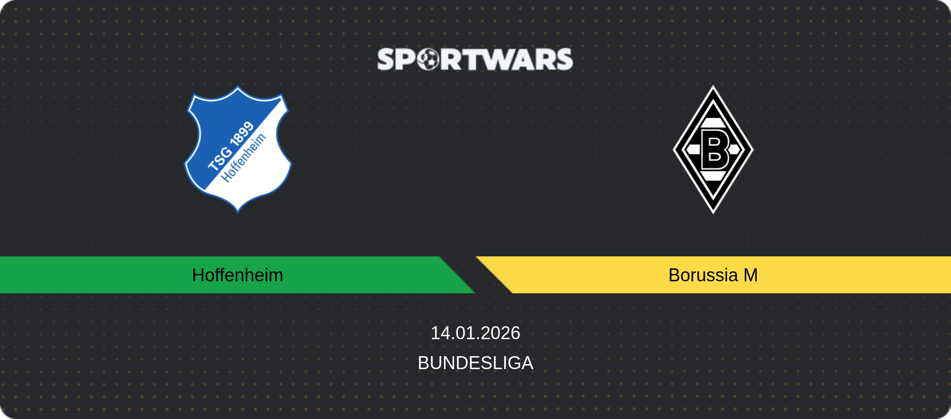 Match prediction Hoffenheim — Borussia M, Bundesliga, 14.01.2026
