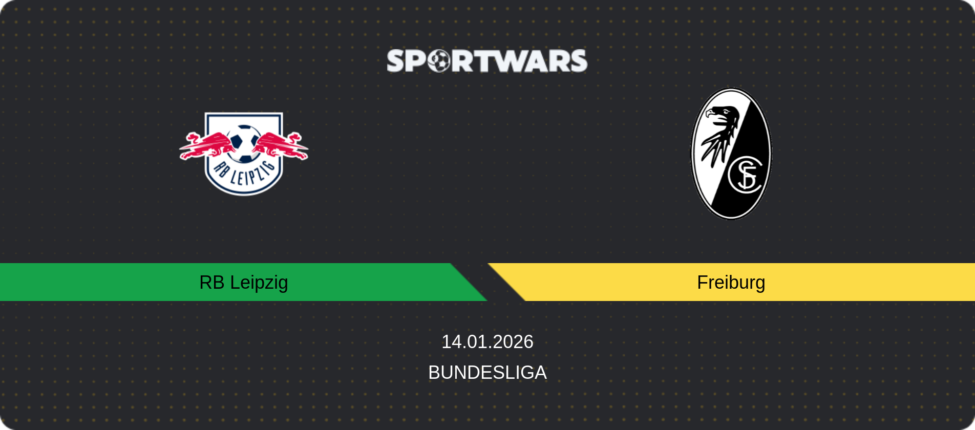 Match prediction RB Leipzig — Freiburg, Bundesliga, 14.01.2026