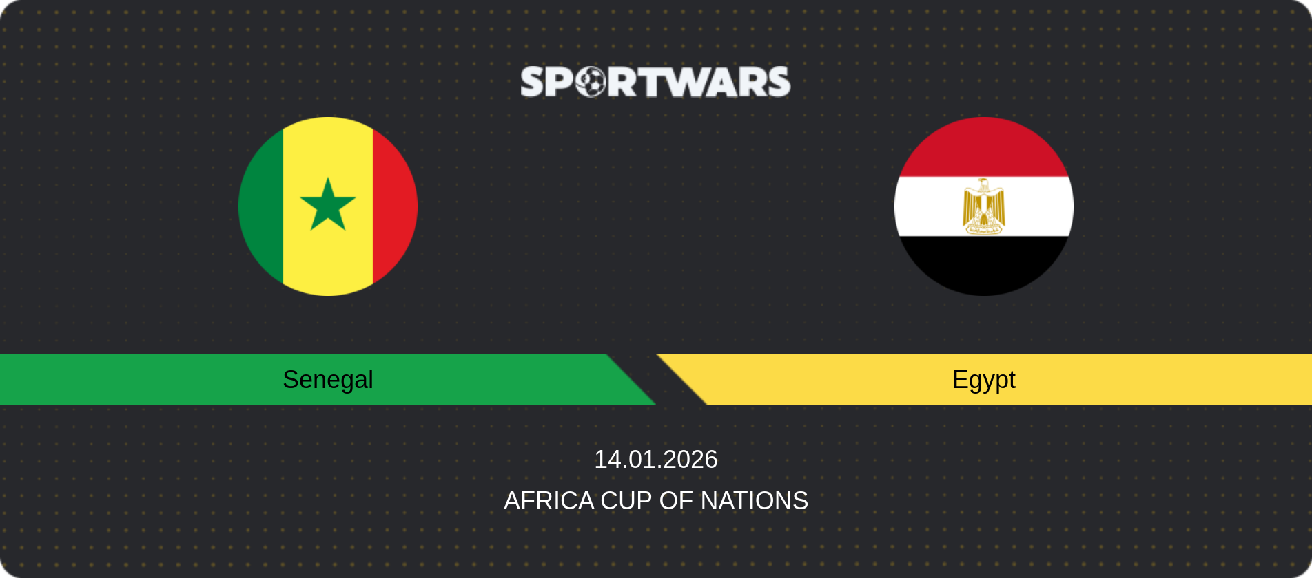 Match prediction Senegal — Egypt, Africa Cup of Nations, 14.01.2026