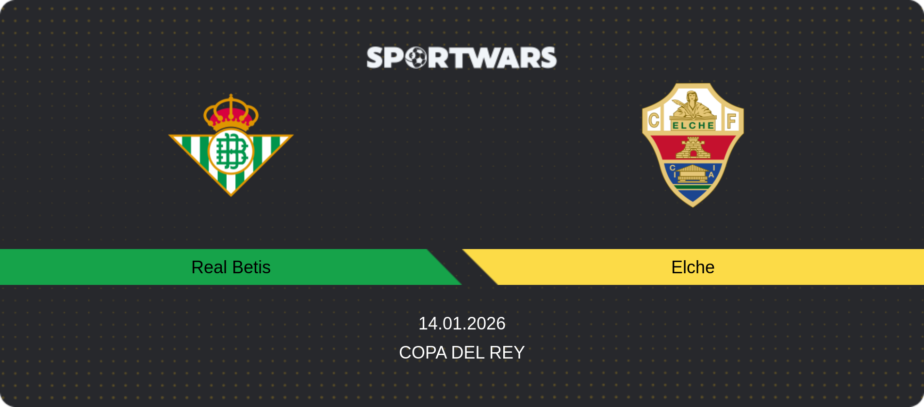 Match prediction Real Betis — Elche, Copa del Rey, 14.01.2026