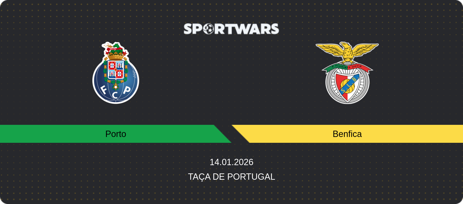 Match prediction Porto — Benfica, Taça de Portugal, 14.01.2026