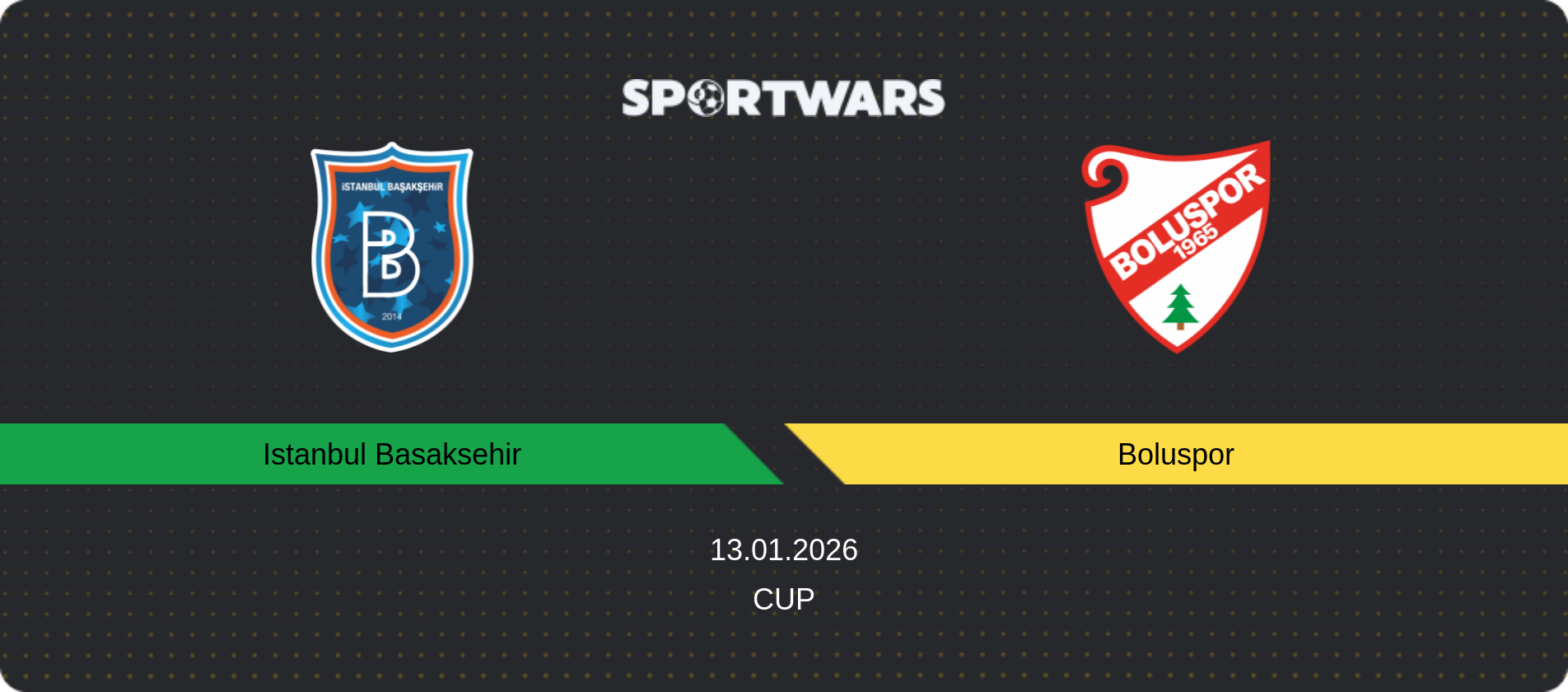 Match prediction Istanbul Basaksehir — Boluspor, Cup, 13.01.2026