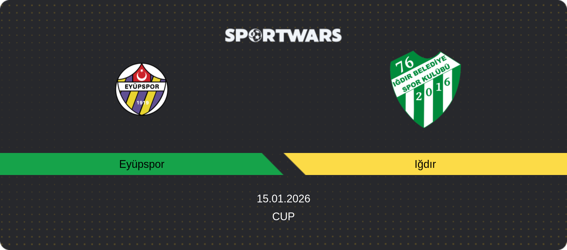 Match prediction Eyüpspor — Iğdır, Cup, 15.01.2026