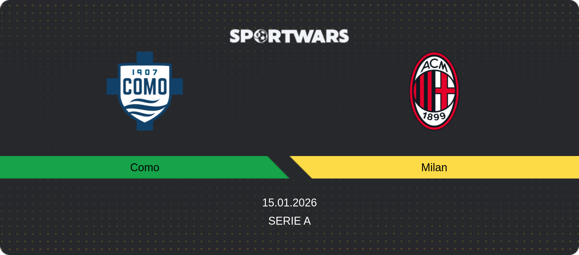 Match prediction Como — Milan, Serie A, 15.01.2026