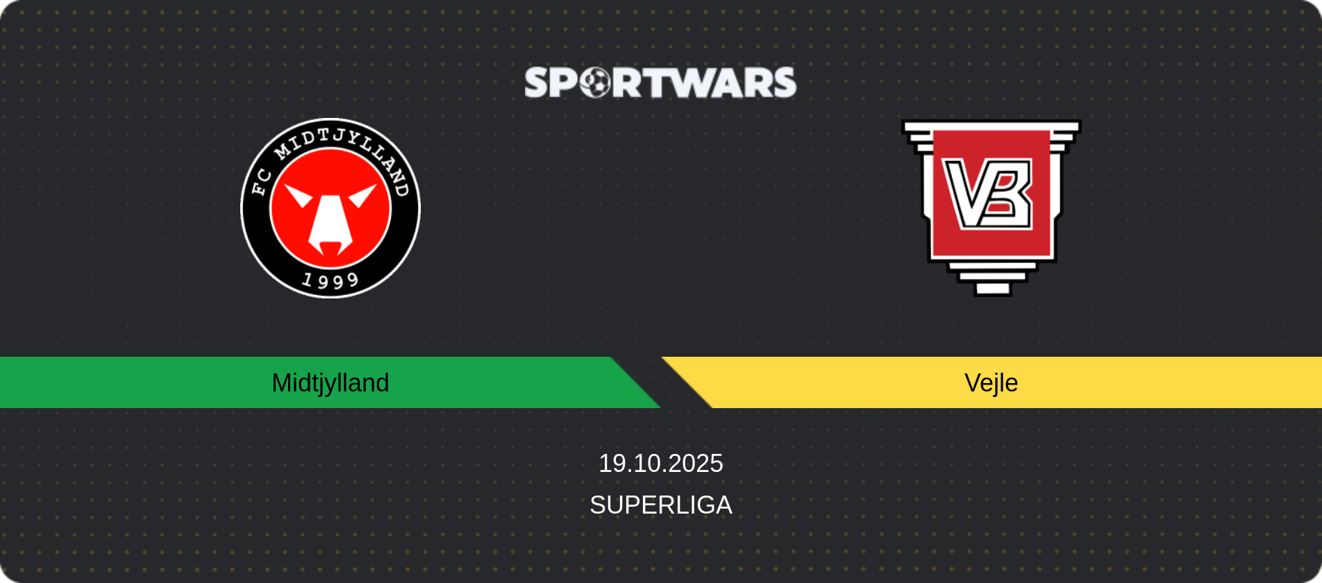 Match prediction Midtjylland — Vejle, Superliga, 19.10.2025